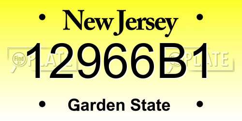 12966B1 New Jersey License Plate