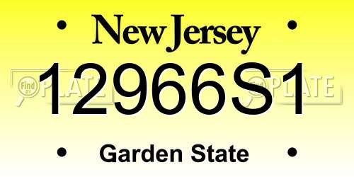12966S1 New Jersey License Plate