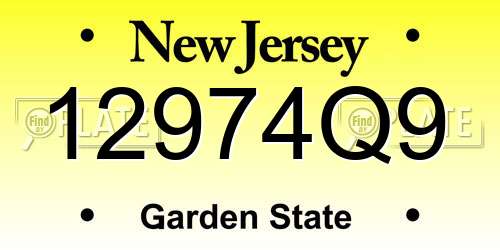 12974Q9 New Jersey License Plate