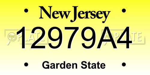 12979A4 New Jersey License Plate