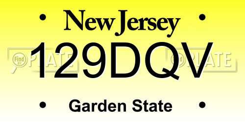 129DQV New Jersey License Plate