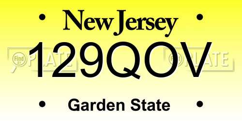 129QOV New Jersey License Plate