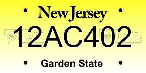 12AC402 New Jersey License Plate