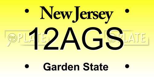 12AGS New Jersey License Plate