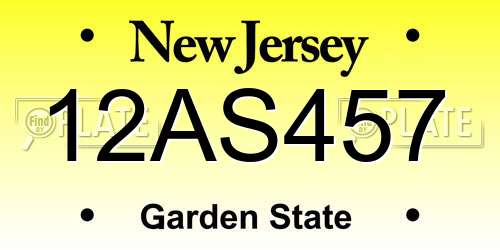 12AS457 New Jersey License Plate