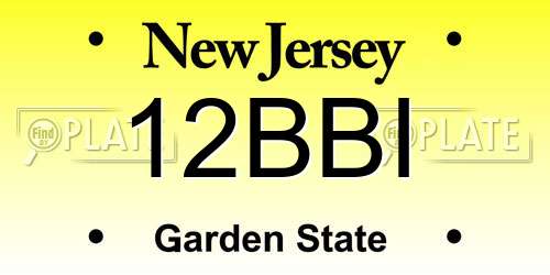 12BBI New Jersey License Plate
