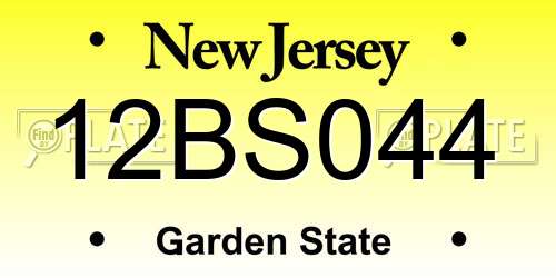 12BS044 New Jersey License Plate