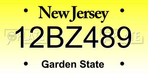 12BZ489 New Jersey License Plate