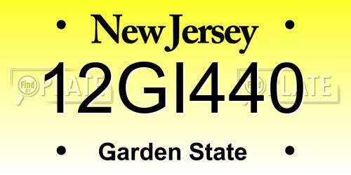 12GI440 New Jersey License Plate