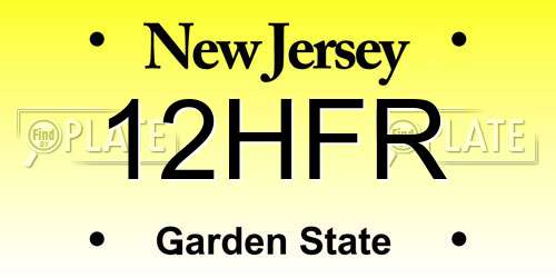 12HFR New Jersey License Plate