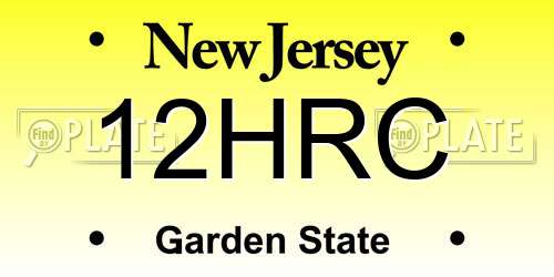 12HRC New Jersey License Plate