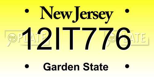 12IT776 New Jersey License Plate
