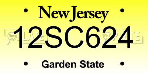 12SC624 New Jersey License Plate
