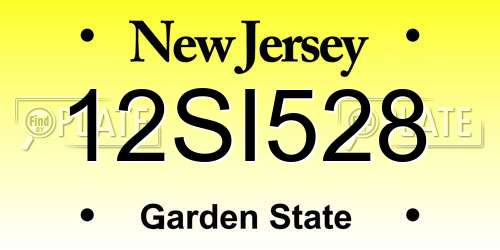 12SI528 New Jersey License Plate