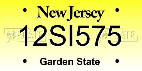 12SI575 New Jersey License Plate