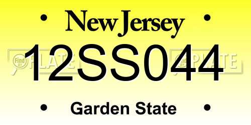 12SS044 New Jersey License Plate