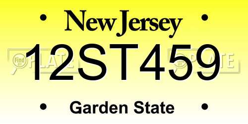 12ST459 New Jersey License Plate