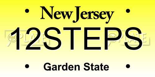 12STEPS New Jersey License Plate