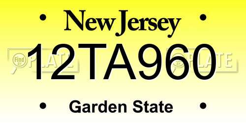 12TA960 New Jersey License Plate