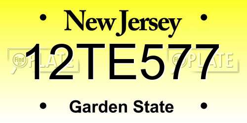 12TE577 New Jersey License Plate