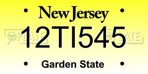 12TI545 New Jersey License Plate