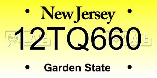 12TQ660 New Jersey License Plate
