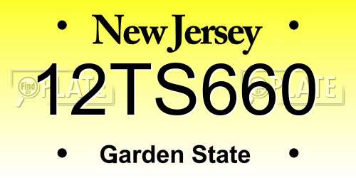 12TS660 New Jersey License Plate