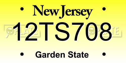 12TS708 New Jersey License Plate