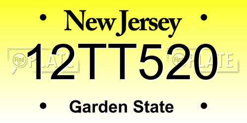 12TT520 New Jersey License Plate