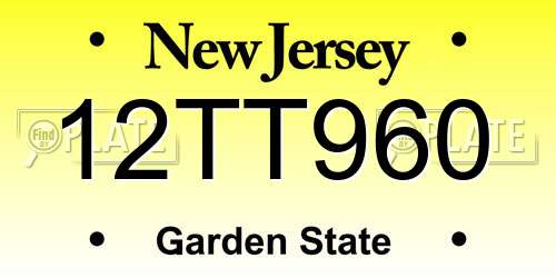 12TT960 New Jersey License Plate