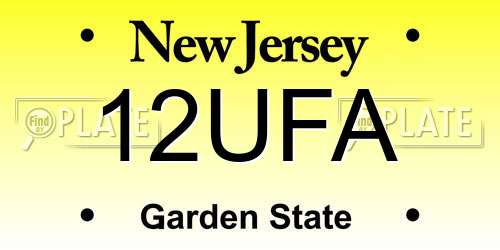 12UFA New Jersey License Plate