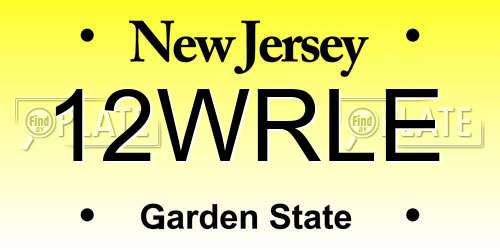 12WRLE New Jersey License Plate