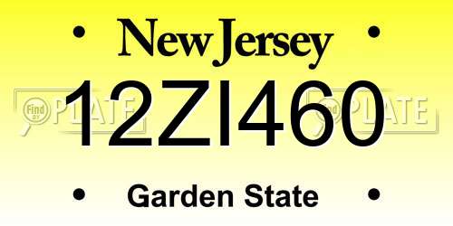 12ZI460 New Jersey License Plate