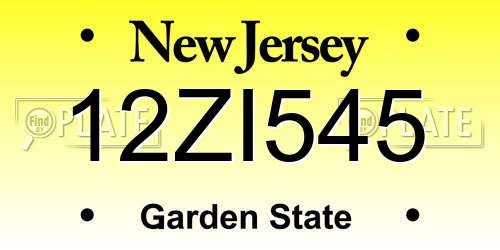 12ZI545 New Jersey License Plate