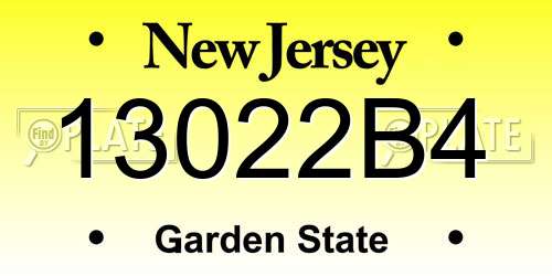 13022B4 New Jersey License Plate