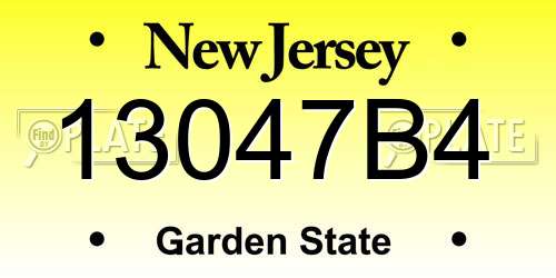 13047B4 New Jersey License Plate