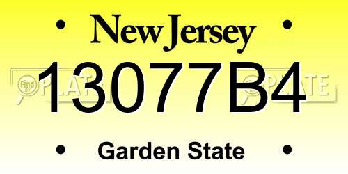 13077B4 New Jersey License Plate