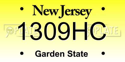 1309HC New Jersey License Plate