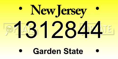 1312844 New Jersey License Plate