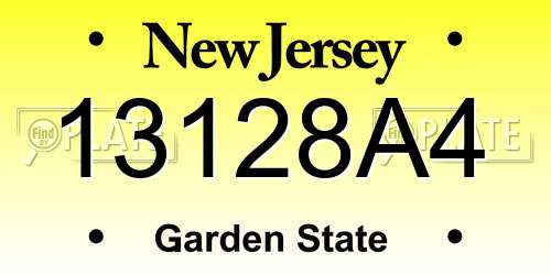 13128A4 New Jersey License Plate