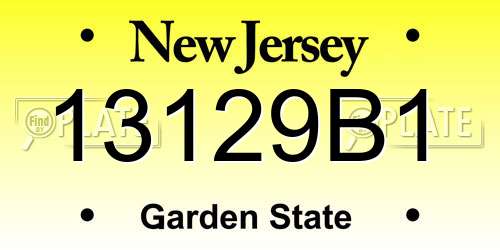 13129B1 New Jersey License Plate