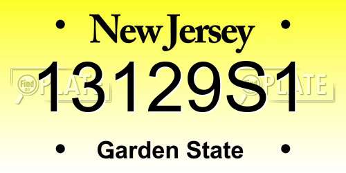 13129S1 New Jersey License Plate