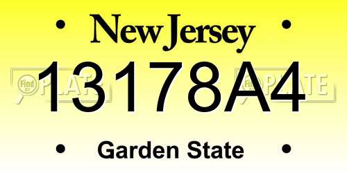 13178A4 New Jersey License Plate