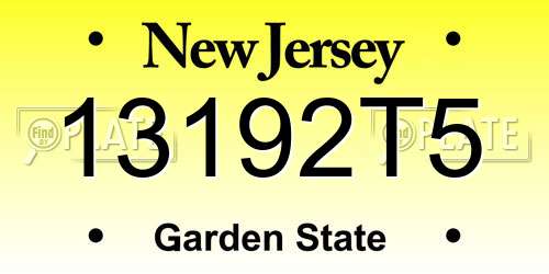 13192T5 New Jersey License Plate