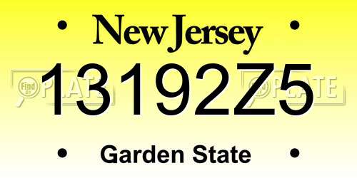 13192Z5 New Jersey License Plate