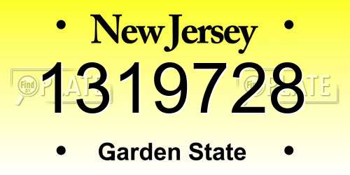 1319728 New Jersey License Plate