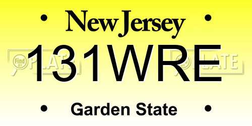 131WRE New Jersey License Plate