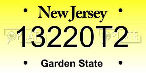 13220T2 New Jersey License Plate
