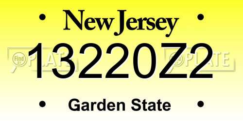 13220Z2 New Jersey License Plate