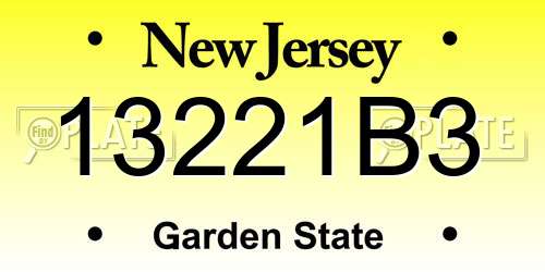 13221B3 New Jersey License Plate